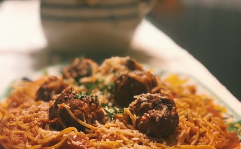 Spicy Pork Meatballs with&nbsp;Spaghetti